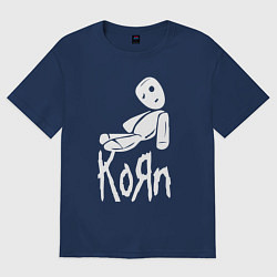 Футболка оверсайз женская Korn КоРн, цвет: тёмно-синий