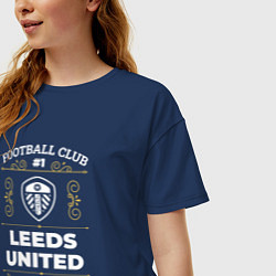 Футболка оверсайз женская Leeds United FC 1, цвет: тёмно-синий — фото 2