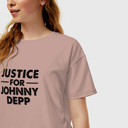 Футболка оверсайз женская Справедливость для Джонни Деппа, цвет: пыльно-розовый — фото 2