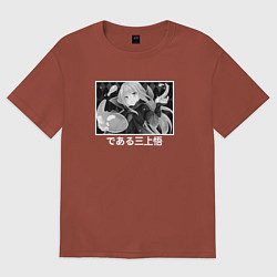 Футболка оверсайз женская Римуру со слизью, цвет: кирпичный