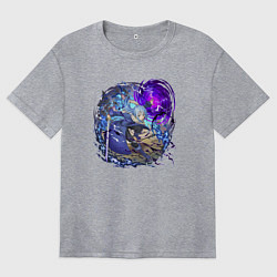 Футболка оверсайз женская Римуру в бою, цвет: меланж