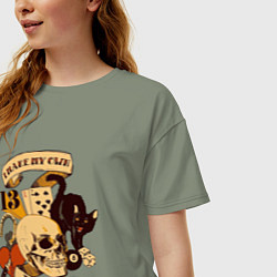 Футболка оверсайз женская Я сам сама создаю свою удачу, цвет: авокадо — фото 2