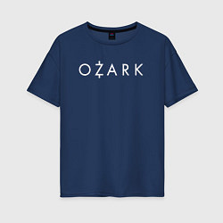 Футболка оверсайз женская Ozark white logo, цвет: тёмно-синий