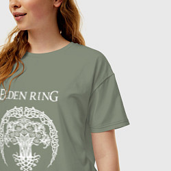 Футболка оверсайз женская ДРЕВО ELDEN RING, цвет: авокадо — фото 2