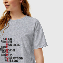 Футболка оверсайз женская Liverpool Players, цвет: меланж — фото 2
