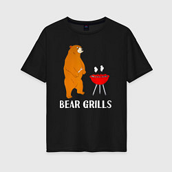 Футболка оверсайз женская Bear Grills Беар Гриллс, цвет: черный