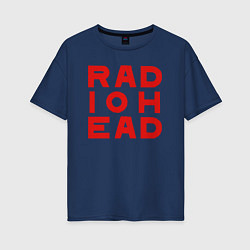 Женская футболка оверсайз Radiohead большое красное лого