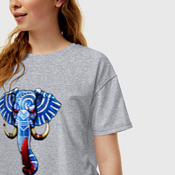 Футболка оверсайз женская Слон с тесаком, цвет: меланж — фото 2