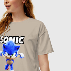 Футболка оверсайз женская Sonic the Hedgehog 2, цвет: миндальный — фото 2