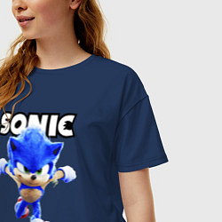 Футболка оверсайз женская Sonic the Hedgehog 2, цвет: тёмно-синий — фото 2