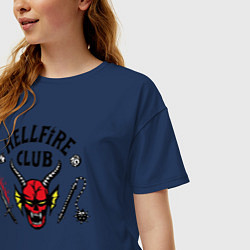 Футболка оверсайз женская Hellfire Club Stranger Things 4, цвет: тёмно-синий — фото 2