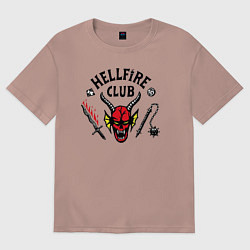 Футболка оверсайз женская Hellfire Club Stranger Things 4, цвет: пыльно-розовый
