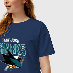 Футболка оверсайз женская SAN JOSE SHARKS NHL, цвет: тёмно-синий — фото 2