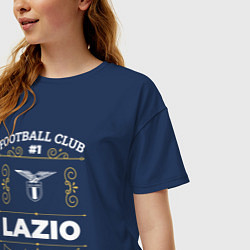 Футболка оверсайз женская Lazio: Football Club Number 1, цвет: тёмно-синий — фото 2