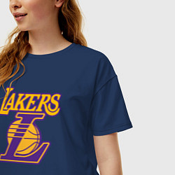 Футболка оверсайз женская Lakers Лейкерс Коби Брайант, цвет: тёмно-синий — фото 2