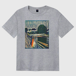 Футболка оверсайз женская The Girls on the Bridge Девушки на мосту, цвет: меланж