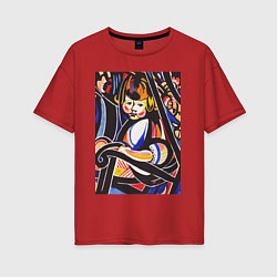 Женская футболка оверсайз Child in Rocker Ребёнок - абстракция