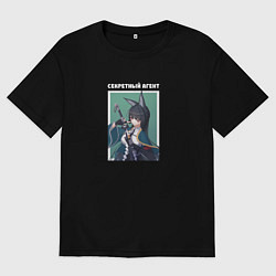 Футболка оверсайз женская Секретный агент Лисичка Zenless Zone Zero, цвет: черный