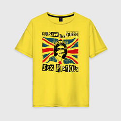 Футболка оверсайз женская Sex Pistols - God Save The Queen, цвет: желтый