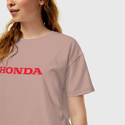 Футболка оверсайз женская HONDA ХОНДА LOGO спина, цвет: пыльно-розовый — фото 2