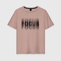 Футболка оверсайз женская FOCUS: BLACK, цвет: пыльно-розовый