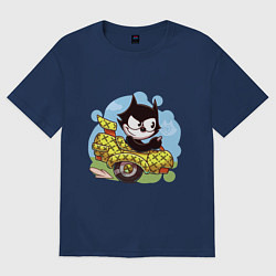 Футболка оверсайз женская Felix - the cat, цвет: тёмно-синий