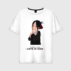 Женская футболка оверсайз Love is war Синомия Госпожа Кагуя