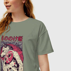 Футболка оверсайз женская ПРИНЦЕССА МОНОНОКЕPRINCESS MONONOKE, цвет: авокадо — фото 2