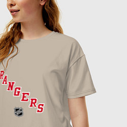 Футболка оверсайз женская New York Rangers NHL, цвет: миндальный — фото 2