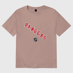Футболка оверсайз женская New York Rangers NHL, цвет: пыльно-розовый