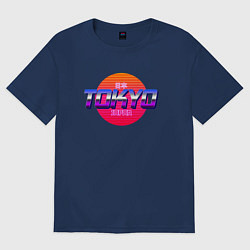 Футболка оверсайз женская Retrowave Tokyo, цвет: тёмно-синий