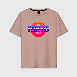 Футболка оверсайз женская Retrowave Tokyo, цвет: пыльно-розовый