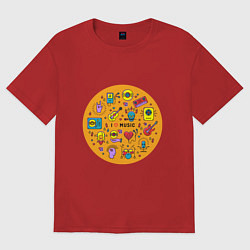 Женская футболка оверсайз Музыка - Любовь