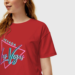 Футболка оверсайз женская Лас Вегас Невада, цвет: красный — фото 2