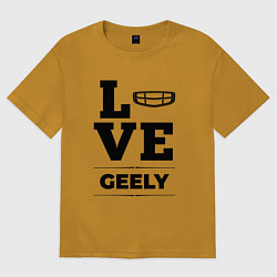 Футболка оверсайз женская Geely Love Classic, цвет: горчичный