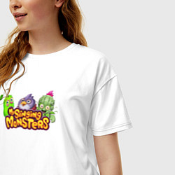 Футболка оверсайз женская My Singings Monsters Logo, цвет: белый — фото 2