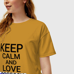 Футболка оверсайз женская Keep calm Rossosh Россошь, цвет: горчичный — фото 2