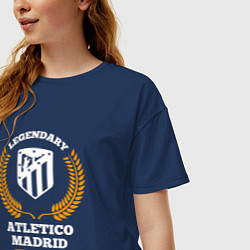 Футболка оверсайз женская Лого Atletico Madrid и надпись Legendary Football, цвет: тёмно-синий — фото 2