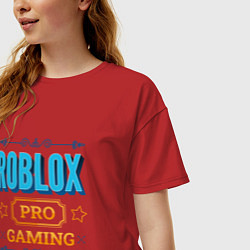 Футболка оверсайз женская Игра Roblox PRO Gaming, цвет: красный — фото 2