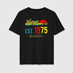 Футболка оверсайз женская Vintage est 1975 Limited Edition, цвет: черный