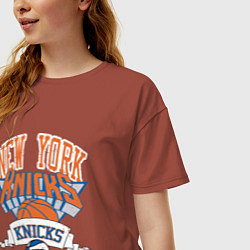 Футболка оверсайз женская NEW YORK KNIKS NBA, цвет: кирпичный — фото 2