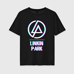 Футболка оверсайз женская Linkin Park Glitch Rock, цвет: черный