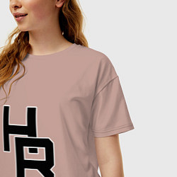 Футболка оверсайз женская HR плетение, цвет: пыльно-розовый — фото 2