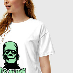 Футболка оверсайз женская Чудовище Франкенштейна, цвет: белый — фото 2