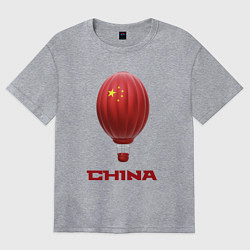 Футболка оверсайз женская 3d aerostat China, цвет: меланж