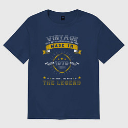 Футболка оверсайз женская Винтаж 1979 Человек Миф Легенда, цвет: тёмно-синий