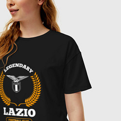 Футболка оверсайз женская Лого Lazio и надпись Legendary Football Club, цвет: черный — фото 2