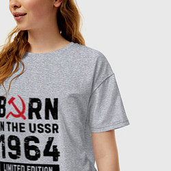 Футболка оверсайз женская Born In The USSR 1964 Limited Edition, цвет: меланж — фото 2