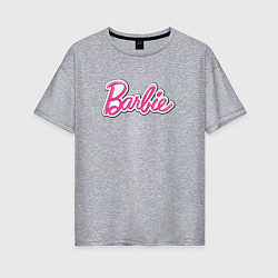 Футболка оверсайз женская Barbie logo, цвет: меланж