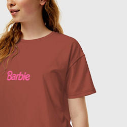Футболка оверсайз женская Barbie mini logo, цвет: кирпичный — фото 2